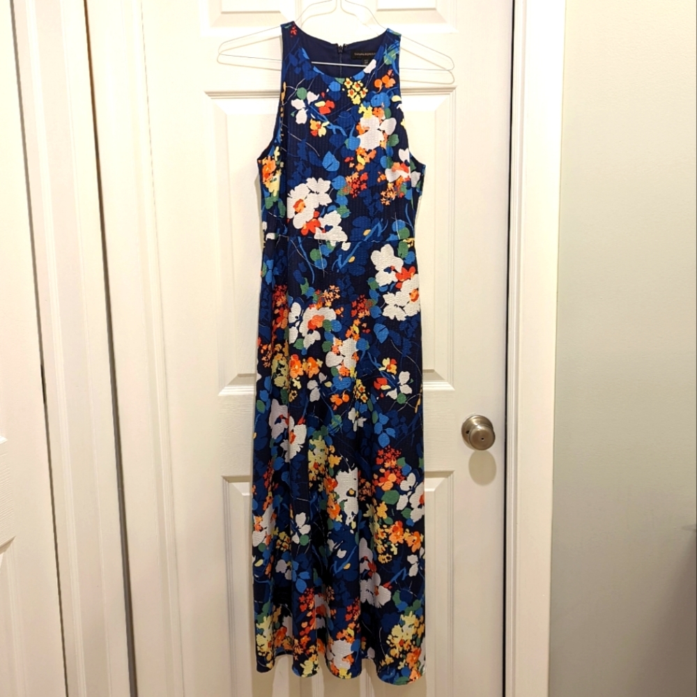 Banana Republic Navy Multicolor Floral Maxi Dress 2P
